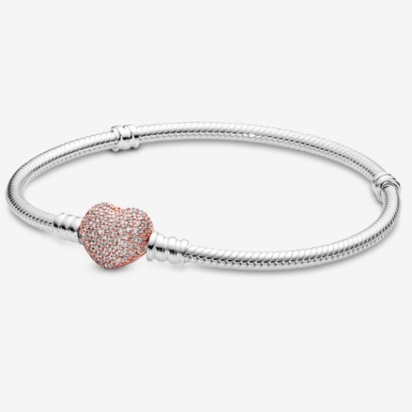 💕💕ABSOLUTELY BEAUTIFUL 20CM. SNAKE CHAIN BRACELET WITH HEART SHAPED CLASP💕💕 - Picture 5 of 5